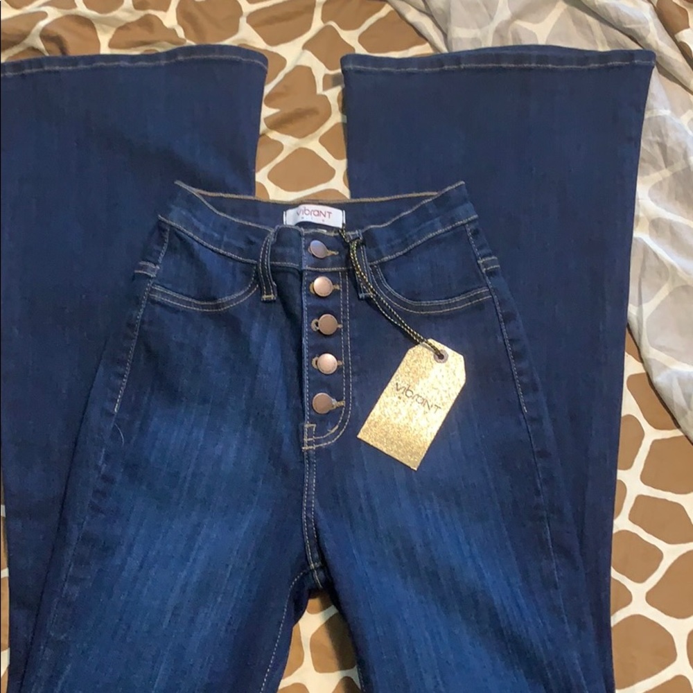 Vibrant adorable button up jeans